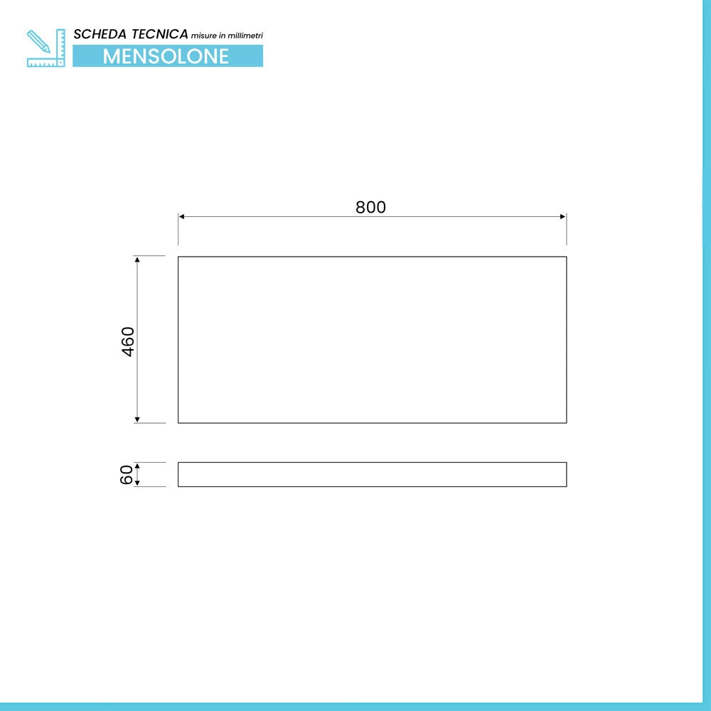 Mensolone bagno 80 cm in legno effetto pietra Levia