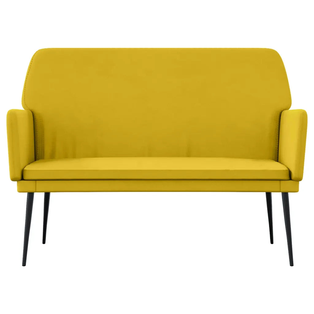 vidaXL Panca Gialla 108x79x79 cm in Velluto