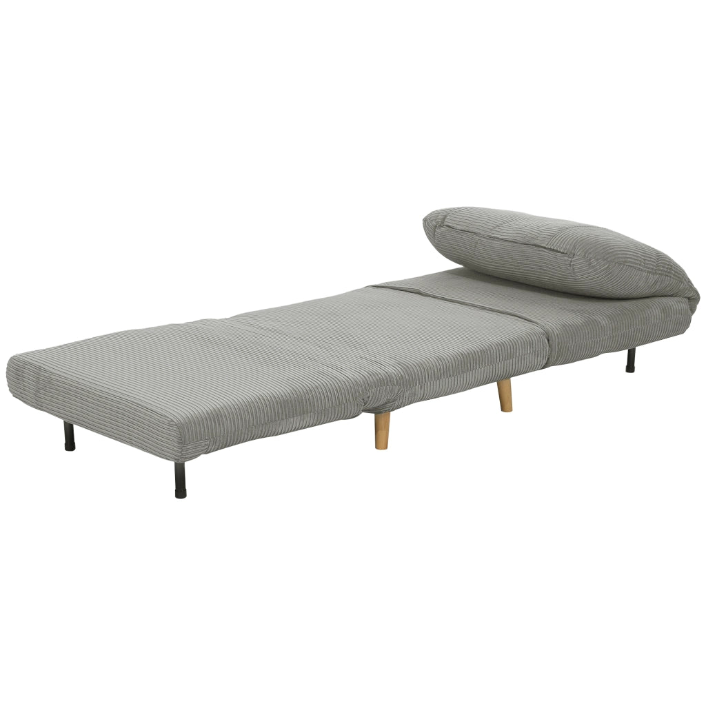 Letto imbottito singolo con testiera regolabile ¨C Zephmum ¨C Grigio 82x87x89 cm