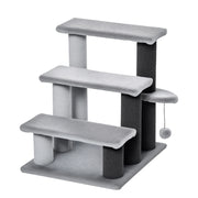Scala per gatti a 3 livelli con palo graffiante ¨C Zephmum ¨C Grigio 45x40x48 cm