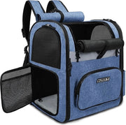 Zaino per cani - Tas per cani - Porta cani - Struttura robusta - Fino a 10Kg - Tessuto respirante - Fondoscala impermeabile - 28 x 33 x 41 CM - Blu