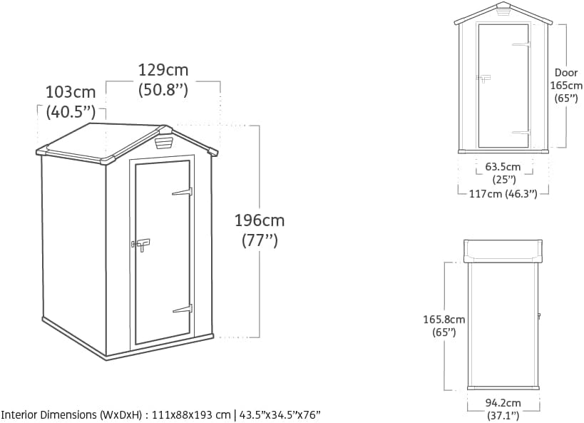 Casetta Manor 4X3 Grigia In Resina Cm 128X94X196 H