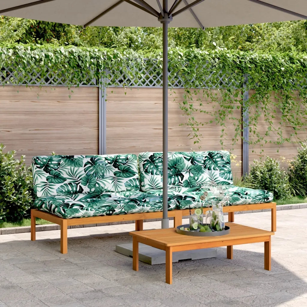 Divani Centrali Pallet Giardino con Cuscini 2pz Massello Acacia 3209486