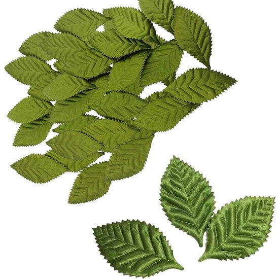 Foglie di plastica verde - decorazione - set da 100 - 5 cm