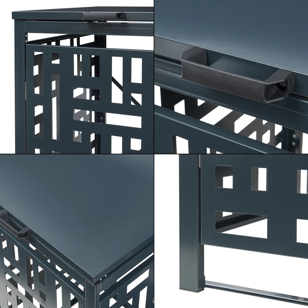 Box Copribidone Bernalda in Acciaio Deposito per 1 Bidone da 240L 116x68x80 cm Antracite casa.pro