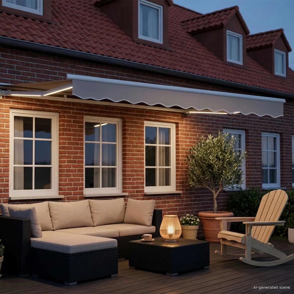 Telaio tenda elettrica con LED Bianco 3 x 2 m Alluminio 42024834