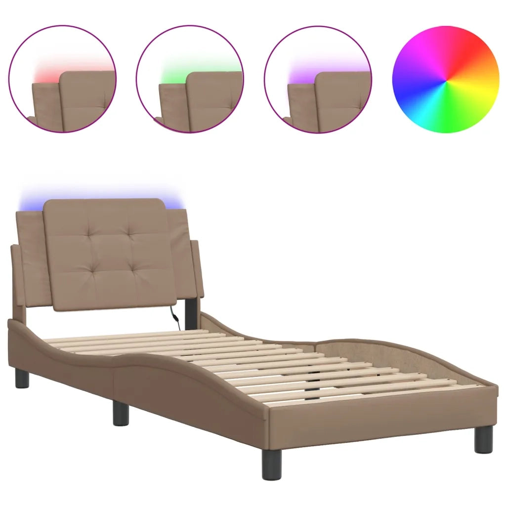 Giroletto con LED senza Materasso Zadar Cappuccino 90x190 cm 3214079