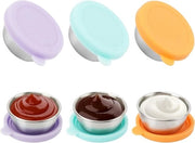 Set di 3 contenitori alimentari piccoli 50 ml per borsa di pranzo - Contenitori per insalata e mini barattoli - Resistenti all'ossidazione con coperchio di silicone impermeabile - Adatto per bambini - Contenitori per conservazione degli alimenti