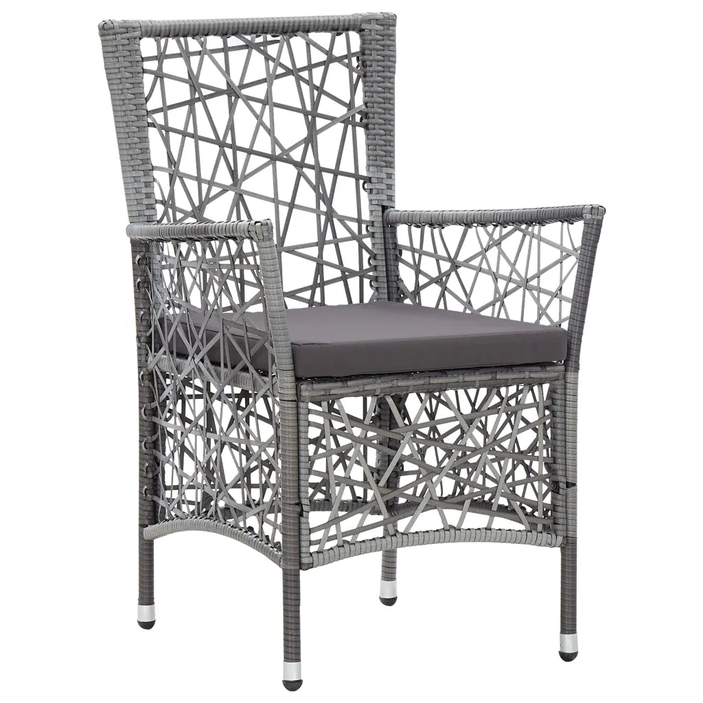 Set da Pranzo da Giardino 7 pz in Polyrattan Grigio 45993