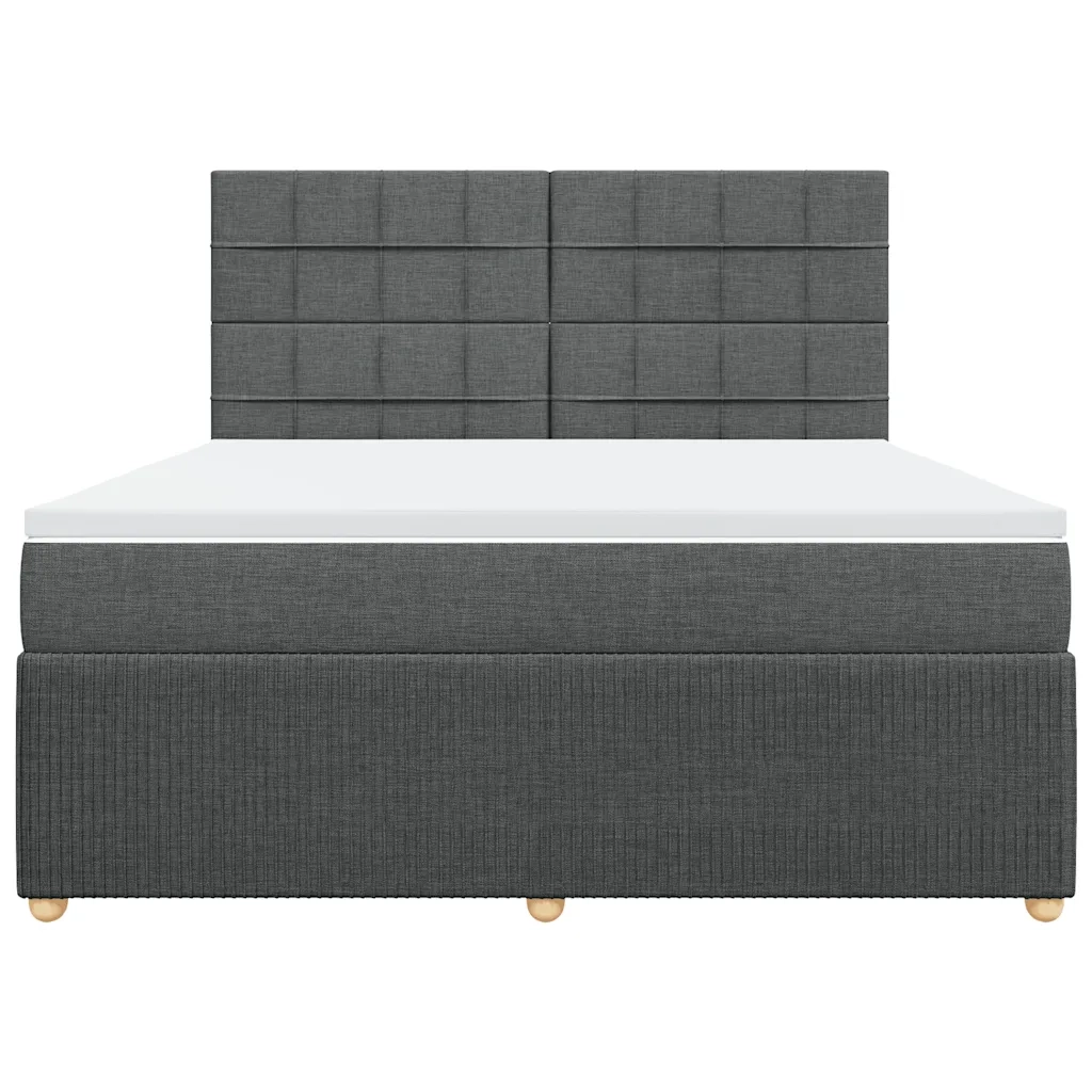 vidaXL Giroletto a Molle con Materasso Grigio Scuro 180x200 cm Tessuto