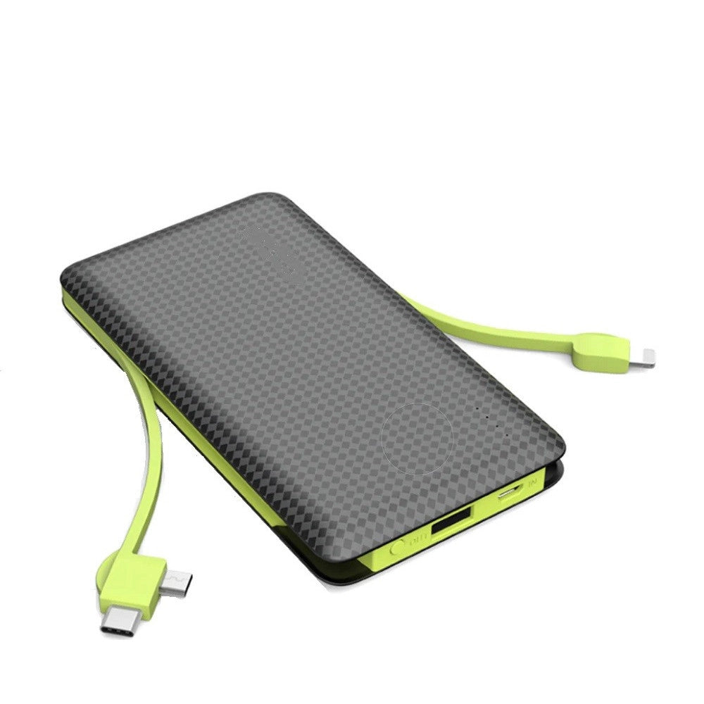 Trade Shop - Powerbank 10000mah Q-a134 2 Cavi Connettori Micro Usb Lightning Type-c Caricatore -
