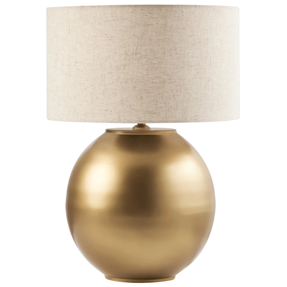 Lampada da tavolo moderna con paralume in cotone e lino base singola in ottone Design moderno Soggiorno