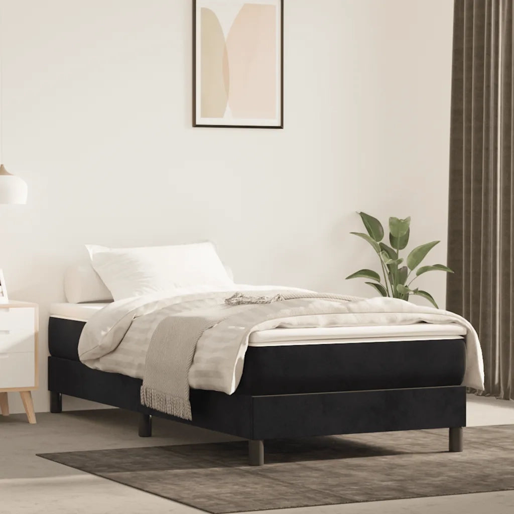 Materasso a Molle Insacchettate-Materasso per letto Nero 80x210x20 cm in Velluto