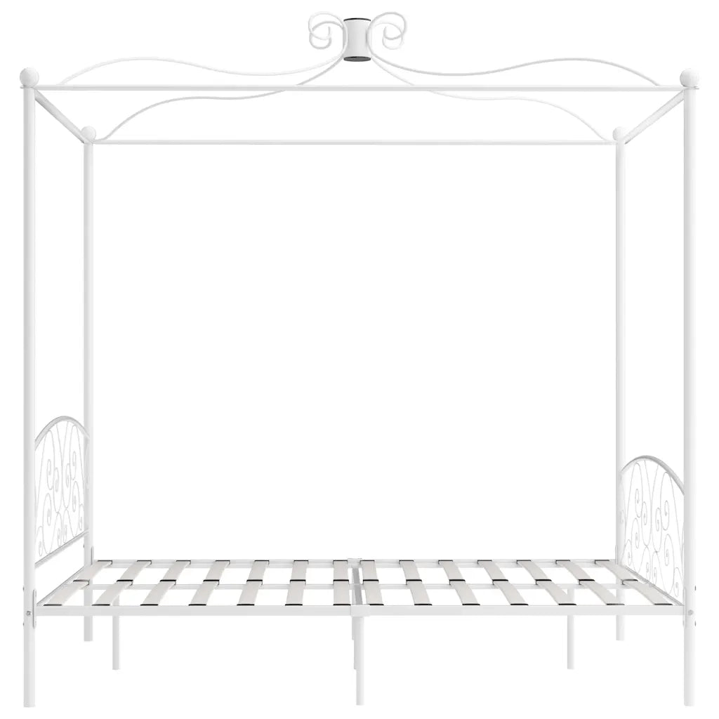 Letto a Baldacchino Bianco in Metallo 180x200 cm 284473