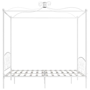 Letto a Baldacchino Bianco in Metallo 180x200 cm 284473