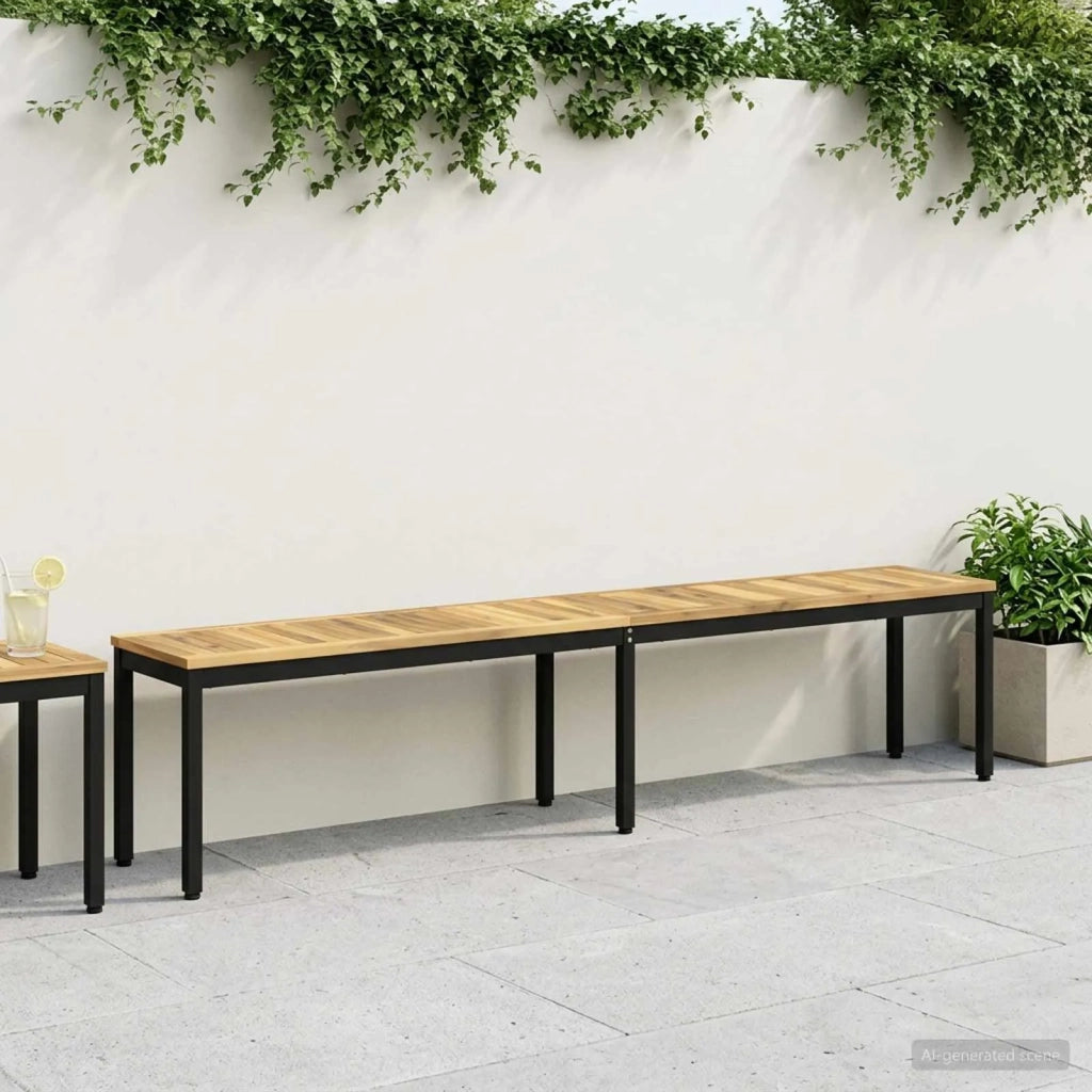 Panchina da giardino 201 x 35 x 45 cm Legno di Acacia Massello 901752