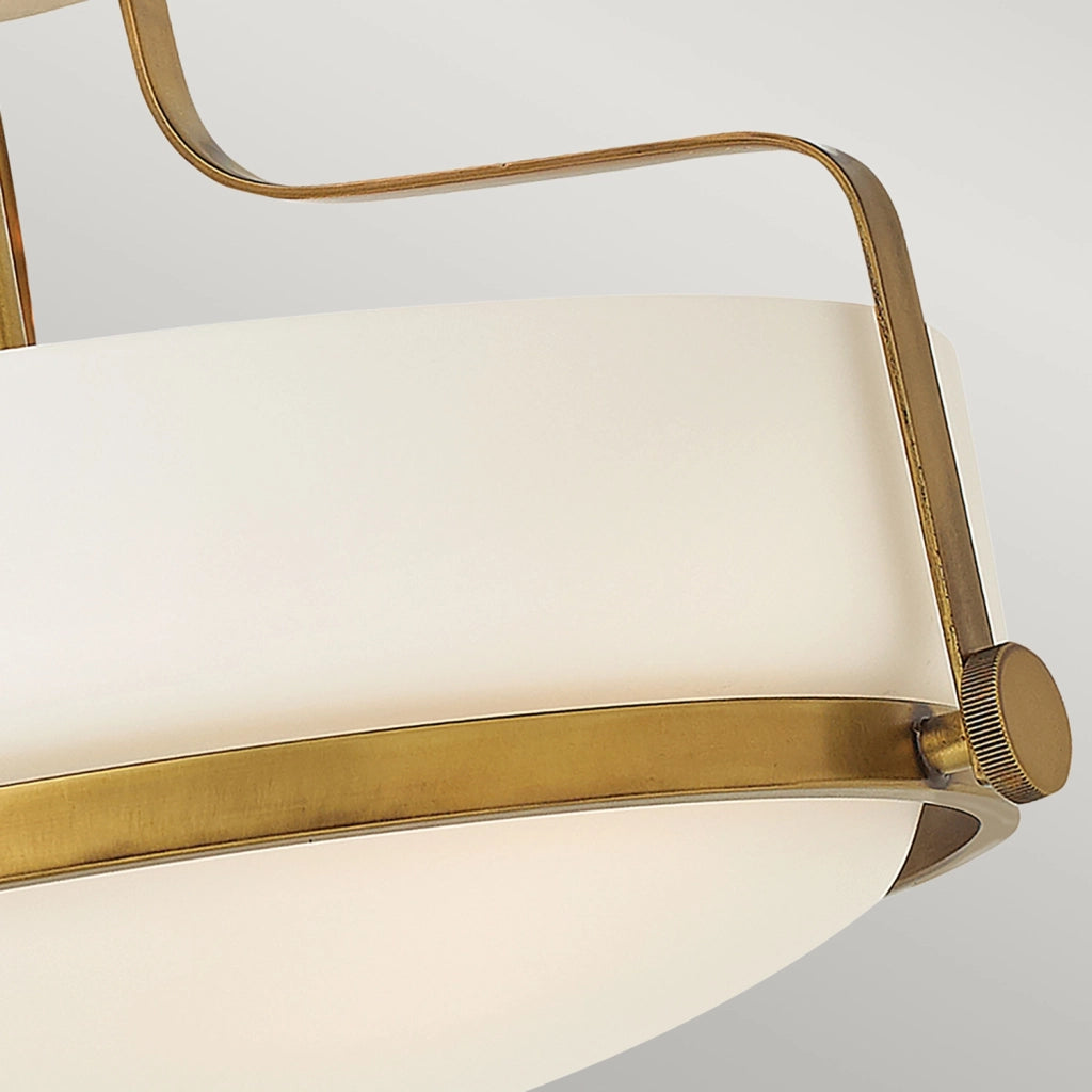Lampada a Soffitto 4 Luci Kalf Acciaio Nero A Bracci Curvi E Sfere Vetro Opalino E Oro