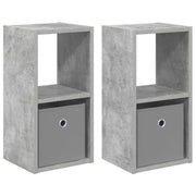Set di 2 Comodini | Armadio da Notte | Mobiletto da notte con cassetto Grigio cemento 25,5 x 22 x 49,5 cm