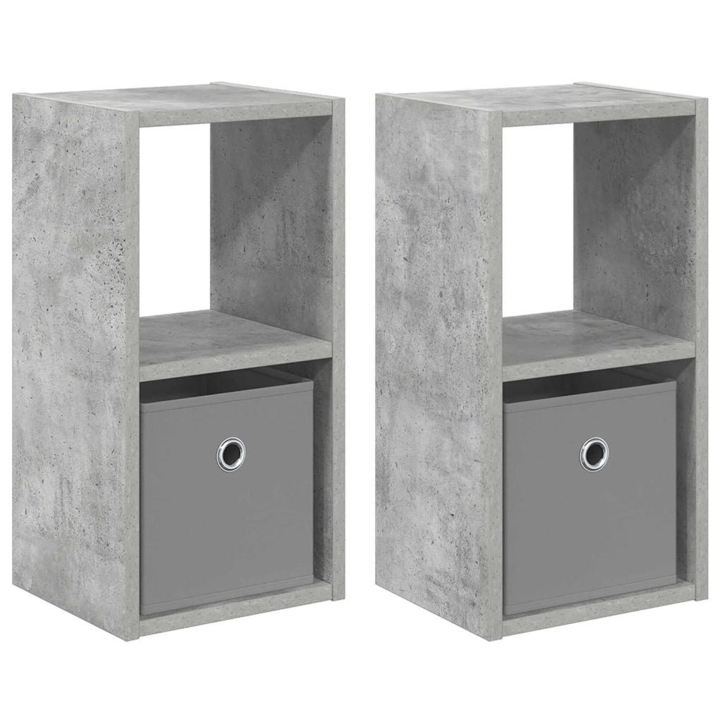 Set di 2 Comodini | Armadio da Notte | Mobiletto da notte con cassetto Grigio cemento 25,5 x 22 x 49,5 cm