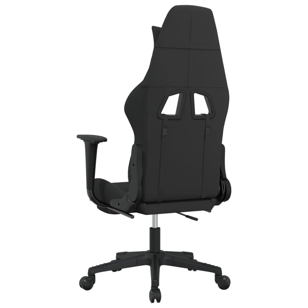 vidaXL Sedia da Gaming con Poggiapiedi Nero e Tortora in Tessuto