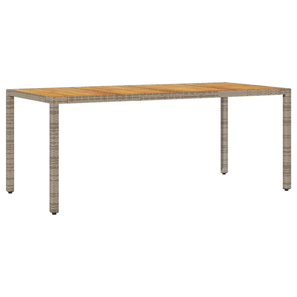 Set Pranzo da Giardino 7pz con Cuscini Polyrattan Acacia Grigio 3278637