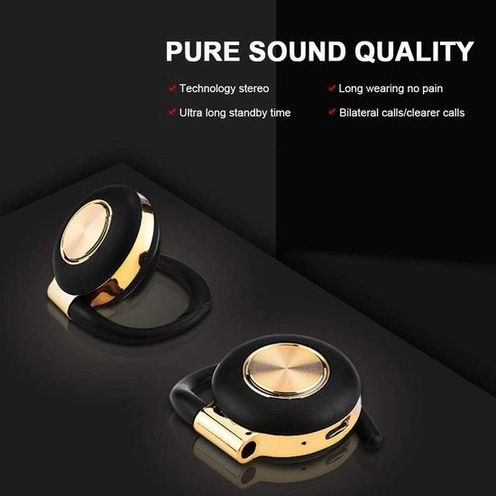 Cuffie Bluetooth in Orecchio con Richiamo Binaurale e Altoparlante Grande - Orecchini Senza Fili con Suono Stereo.