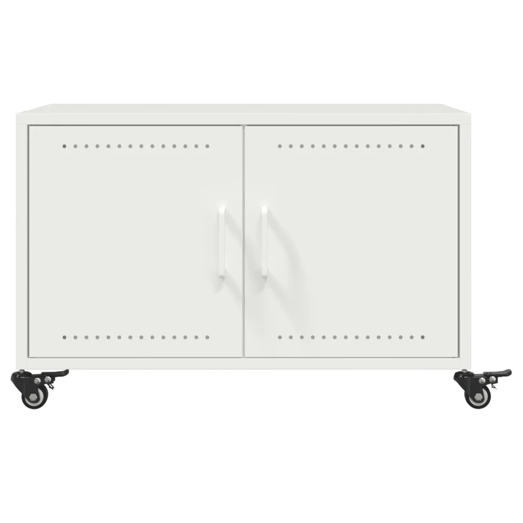 Tavolino da Salotto Bianco 68x50x43,5 cm in Acciaio 846691