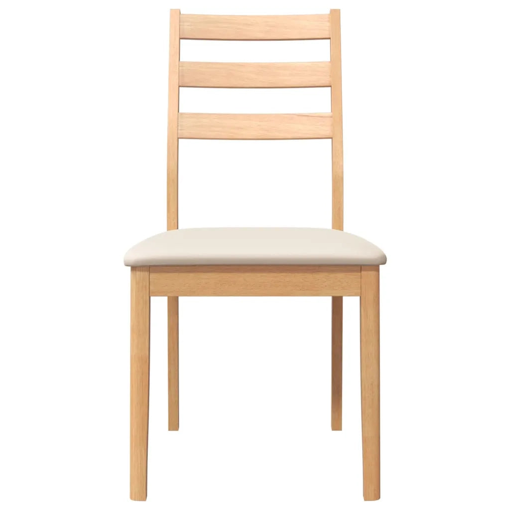 Sedie da Pranzo con Cuscini 2 pz Naturale Legno Massello Hevea 4102517