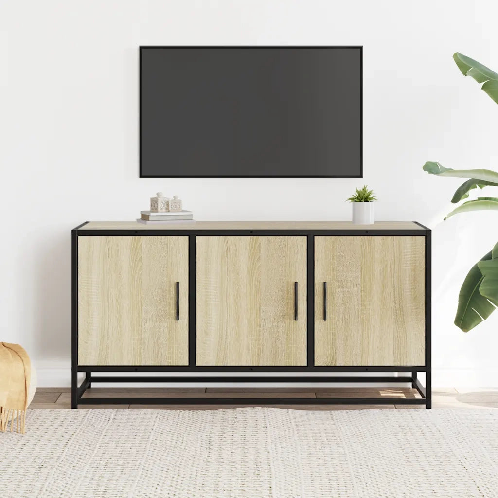 Mobile TV Rovere Sonoma 100x35x50 cm Legno Multistrato Metallo 848830