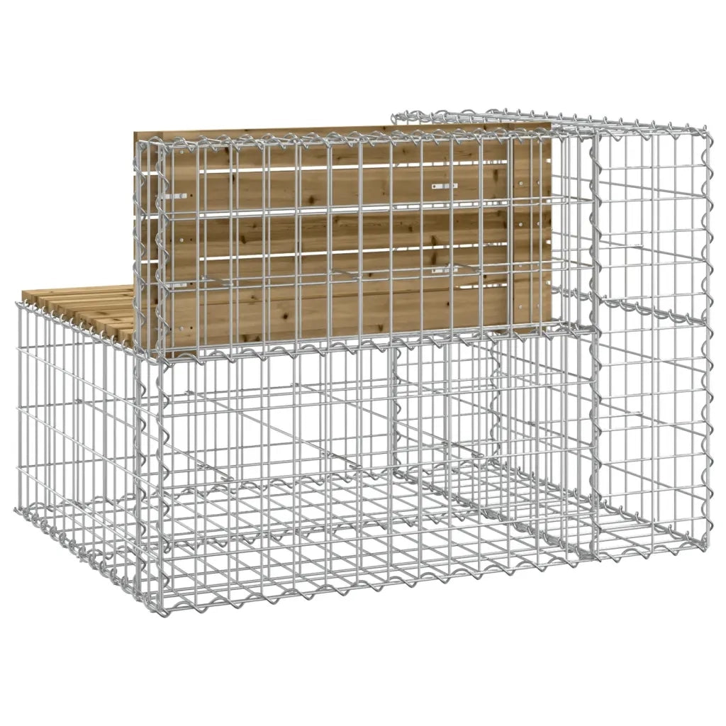Panca da Giardino Design Gabbione-Sgabello-Panca da esterno 92x71x65,5 cm Pino Impregnato