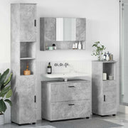vidaXL Set di mobili per il bagno con cassetto 4 pcs Grigio cemento