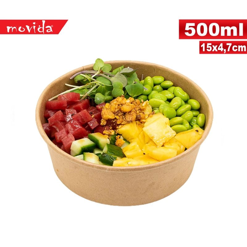 Set 25 Pezzi Coppette Insalatiere Take Away Monouso 500 ml 15 x 5 cm