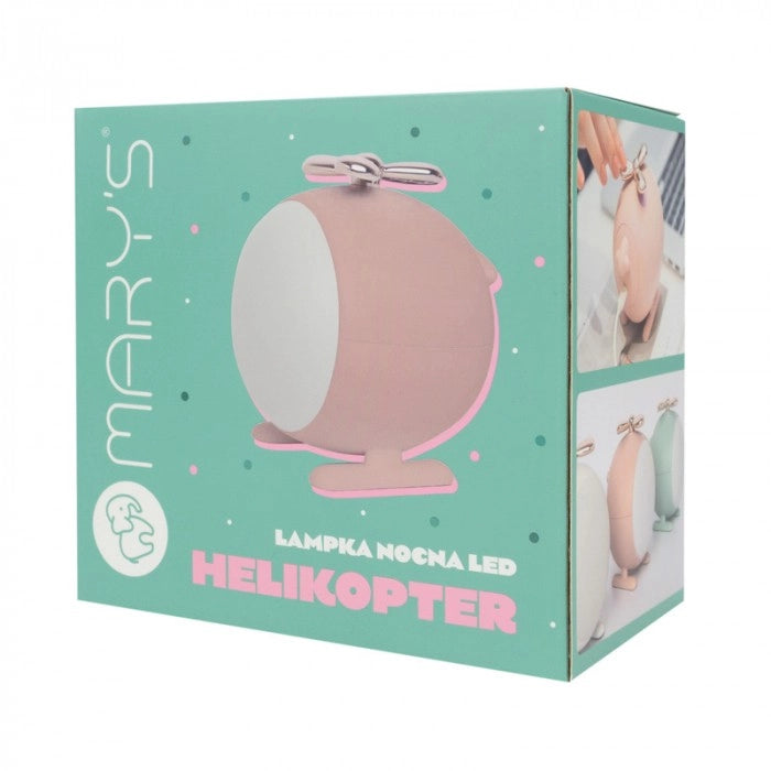 Lampada notte bimbi wireless elicottero rosa LED 2,5W Mary's