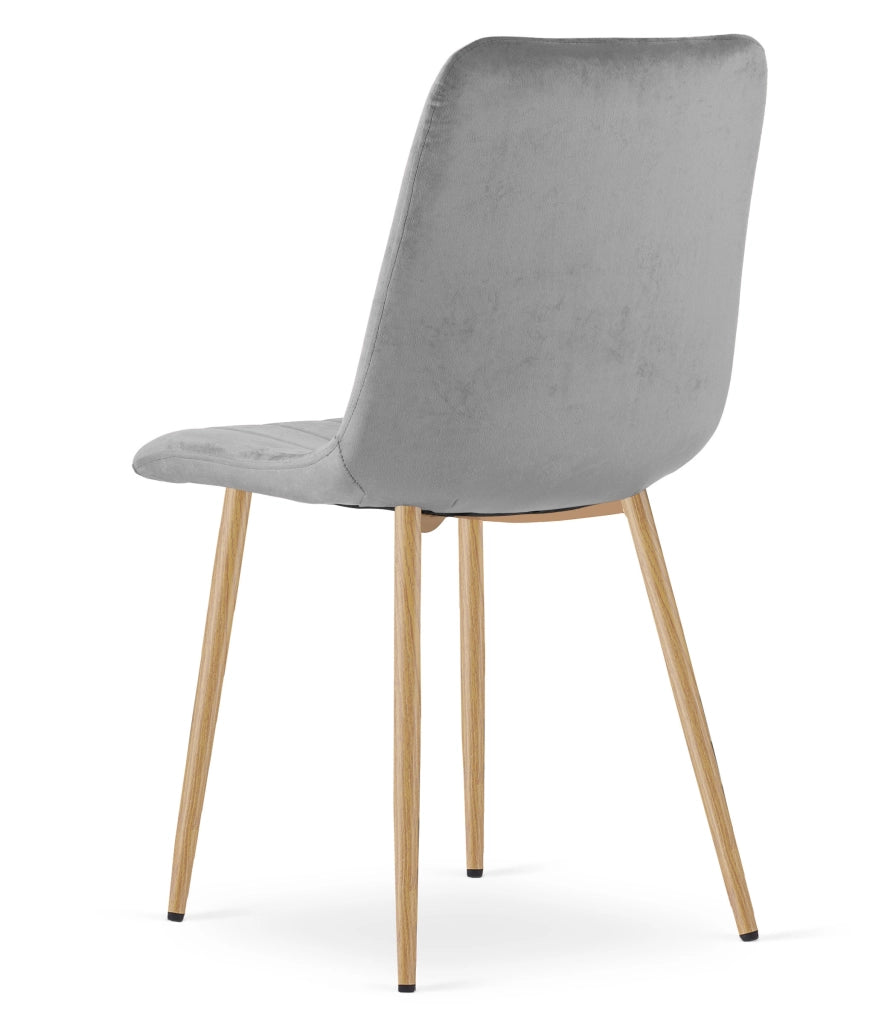 VALORA JEWA Sedia in velluto - Elegante grigio chiaro per soggiorno, cucina x4