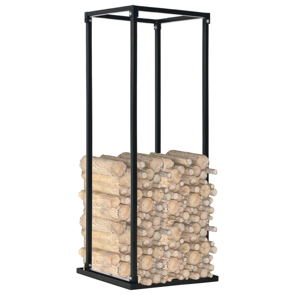 Portalegna con base 37 x 37 x 113 cm acciaio nero 02_0043744