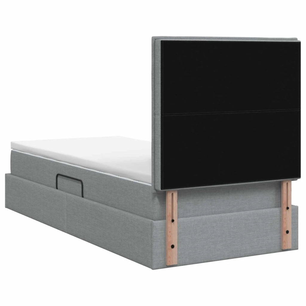 Letto con contenitore e materasso Grigio Chiaro 100 x 200 cm 3459420
