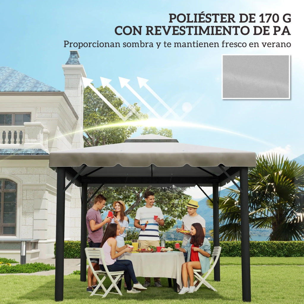 Copertura per gazebo 3x3 m ¨C zephmum ¨C grigio chiaro