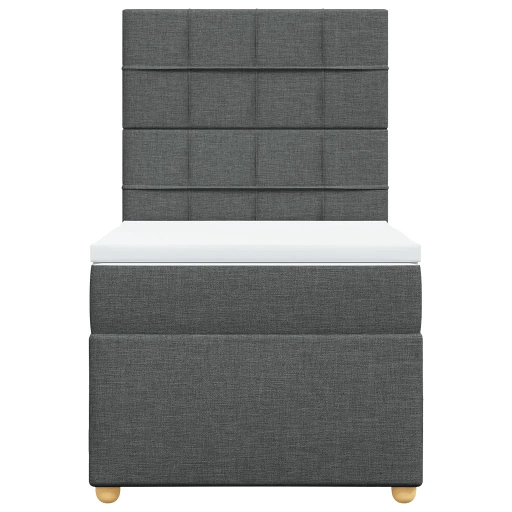 Giroletto a Molle con Materasso Grigio Scuro 90x190 cm Tessuto 3291136