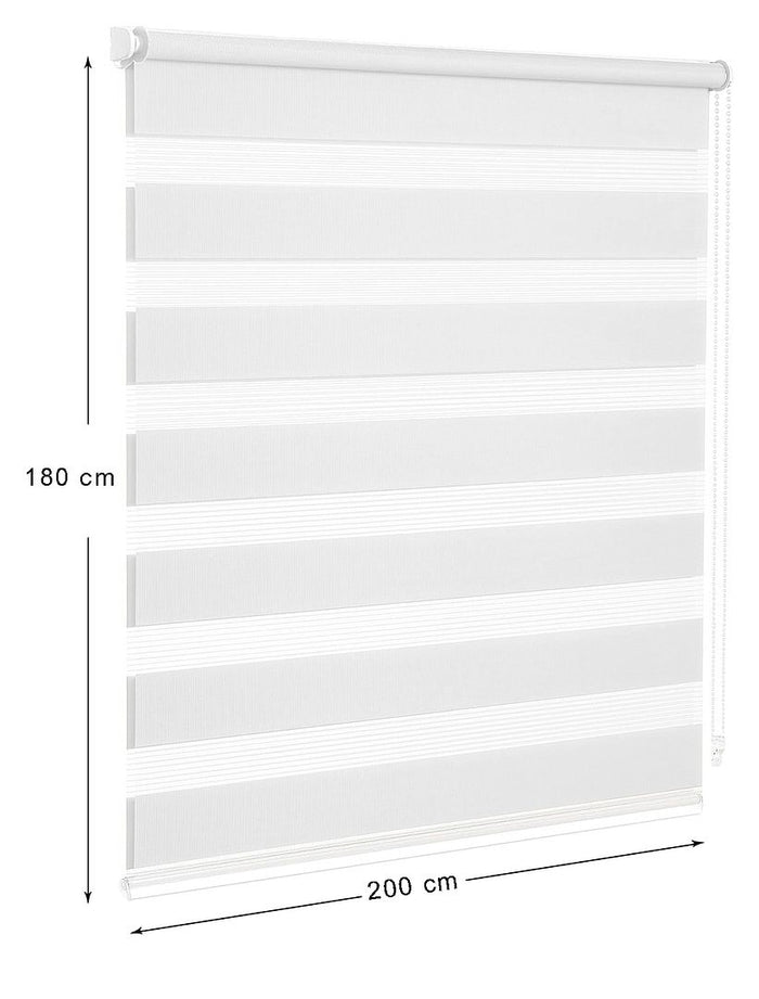 Tenda a Rullo 200x180 Cm Finestra Porta Interno Casa Ufficio Kit Montaggio Parete Telaio No Fori Bianco