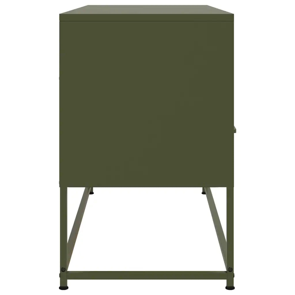 vidaXL Mobile TV Verde Oliva 100,5x39x60,5 cm in Acciaio