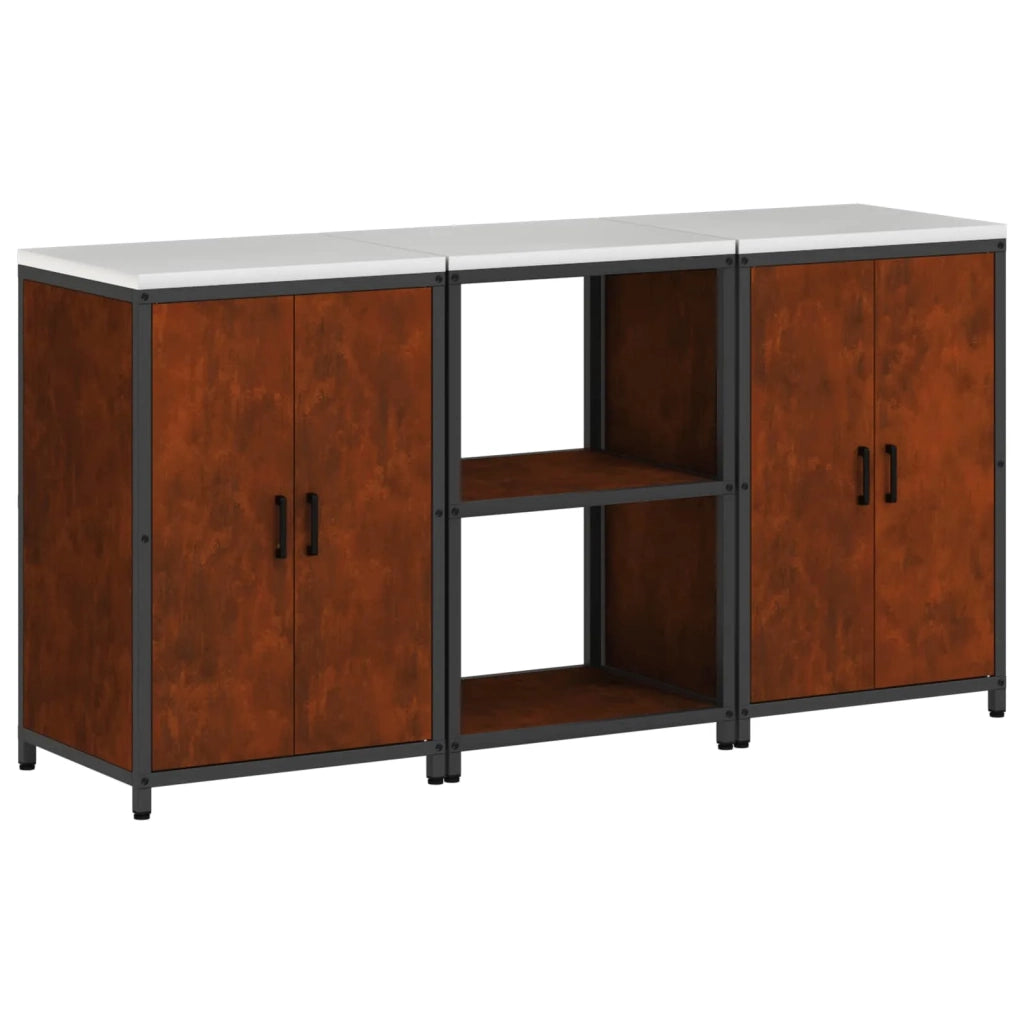 Set di Stoccaggio per Cucina con lo scaffale 3 pcs Ruggine 3392700