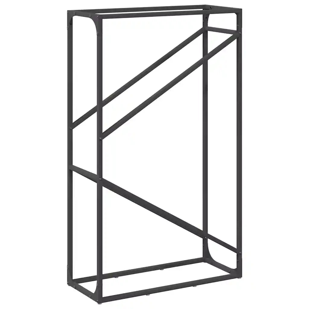 Rastrelliera per Legna da Ardere Nera 60x25x100 cm 864327