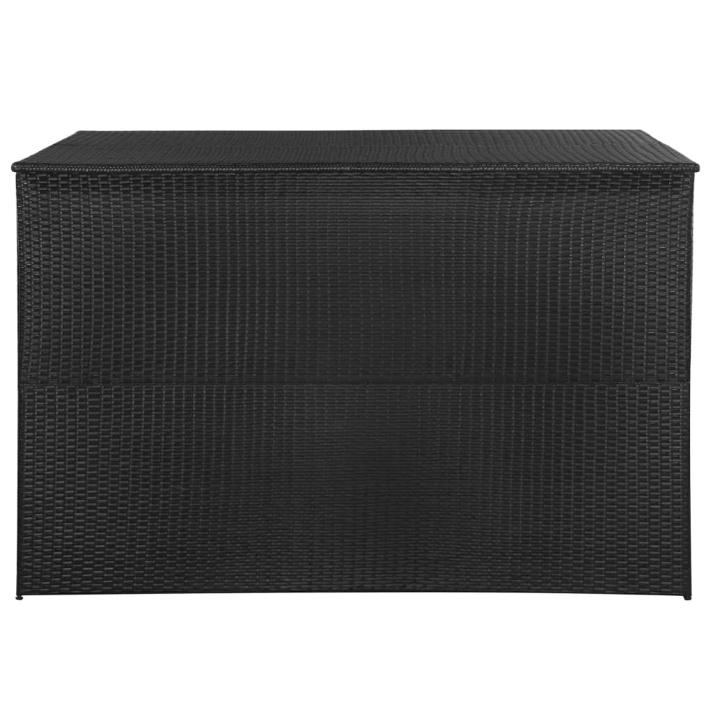 Contenitore da giardino/box 150 x 100 x 100 cm resina intrecciata nera 02_0013113