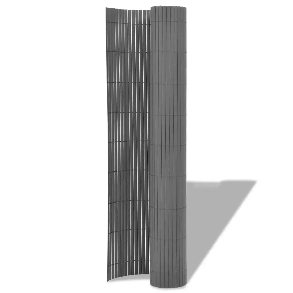 Recinzione da Giardino a Doppio Lato in PVC 90x500 cm Grigia 43631