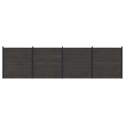 Pannello di Recinzione 4 pcs WPC e Alluminio Nero 3429414