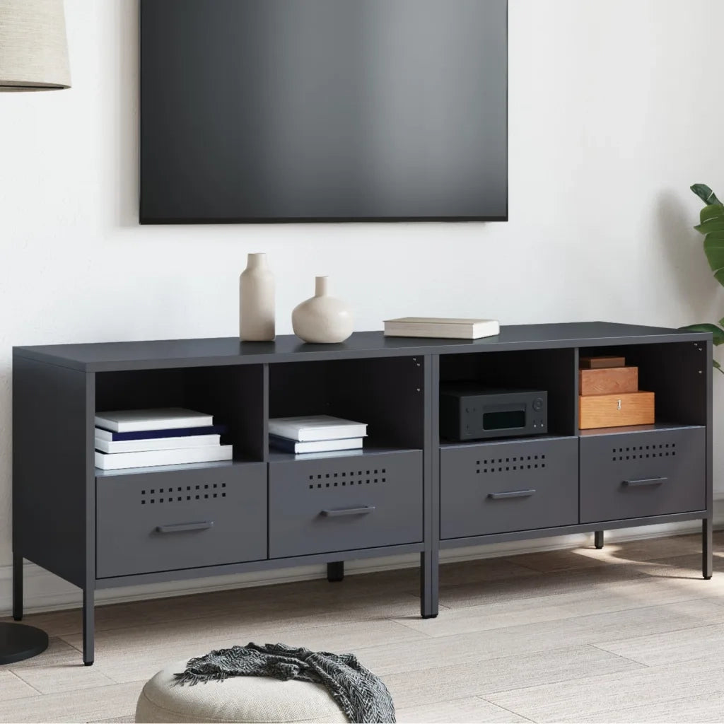 Mobili TV 2pz | Armadietto TV | Mobile Porta TV Antracite 68x39x50,5 cm in Acciaio