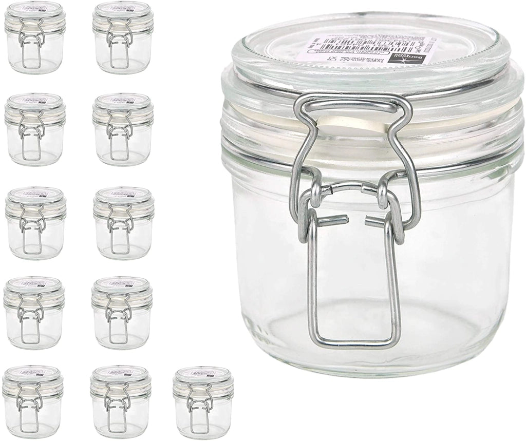KIT 12 PZ BORMIOLI FIDO VASO IN VETRO CON TAPPO ERMETICO 200 CC