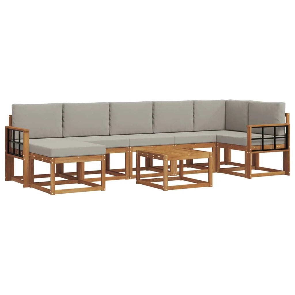 Set di divani da esterno 8 pcs Grigio Naturale e Chiaro 3366754
