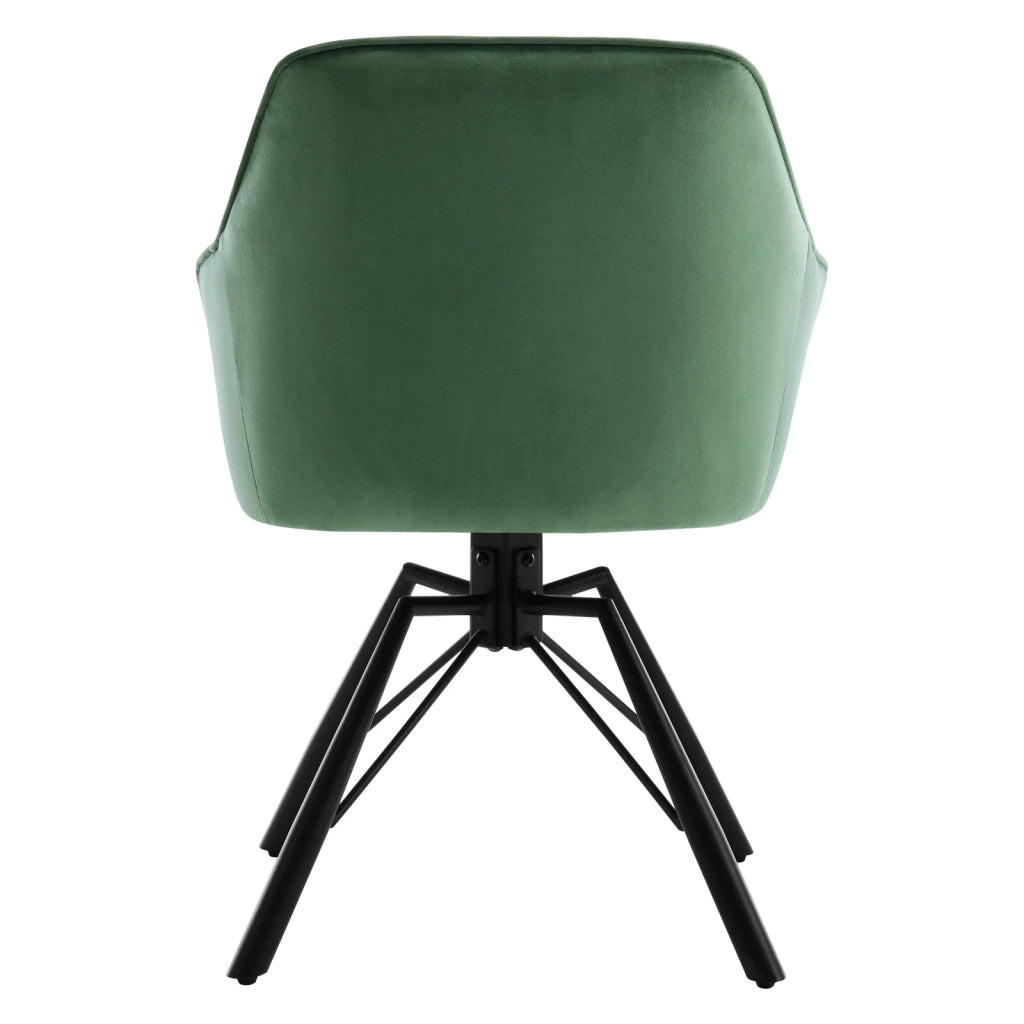 SEDIA girevole da pranzo 58,5x82,5x54,5 cm verde scuro Set da 2 pezzi