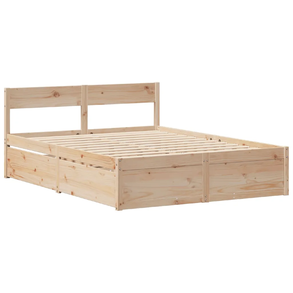 Letto senza Materasso 160x200 cm in Legno Massello di Pino